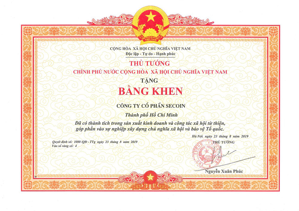 1 BK Thu tuong chinh phu Cty CP Secoin 2019 a